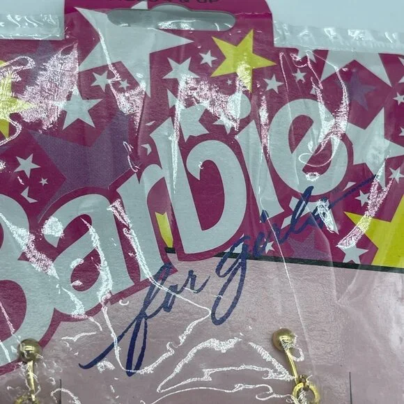 Barbie Clip On Earring Gold Stars Plastic Lightweight - Picture 3 of 7